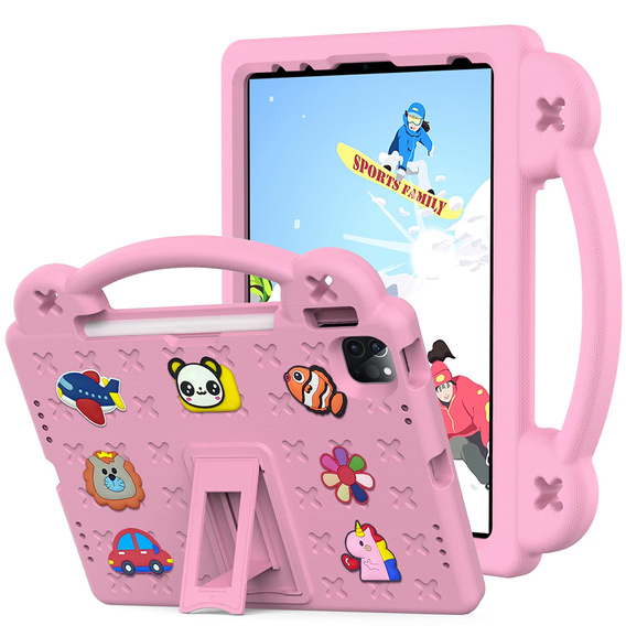 Etui do iPad 11" 2025 A16 (11 gen.) / iPad 10.9" 2022 (10 gen.), Cute Patterns, z podstawką, Różowe