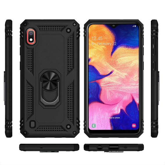 Etui pancerne do Samsung Galaxy A10, Nox Case Ring, czarne