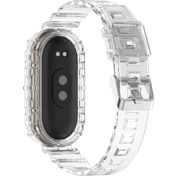 Pasek Silikonowy do Xiaomi Smart Band 10 / 9 / 8, Przezroczysty, Bezbarwny