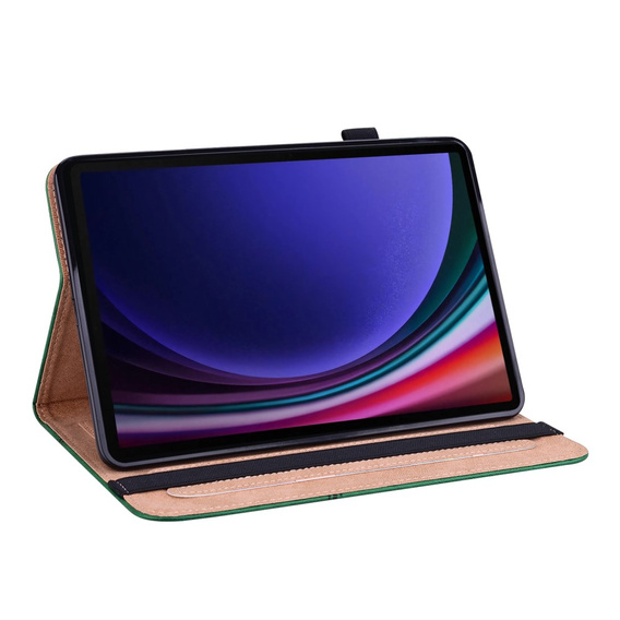 Etui do Samsung Galaxy Tab S10 Lite / S10 FE / S9 FE / S9, Classic, z miejscem na rysik, zielone