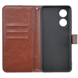 Etui z klapką do Oppo A58 4G, Crazy Horse Wallet, brązowe