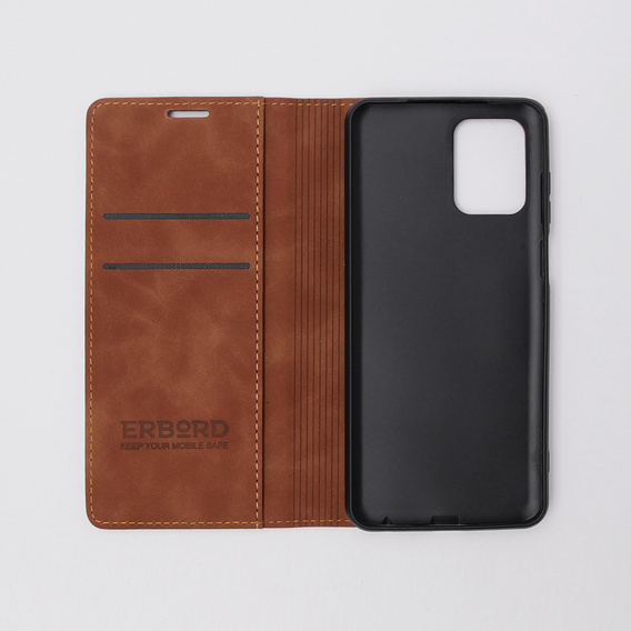 Etui do Motorola Moto E13 4G, ERBORD Vintage portfel z klapką, brązowe