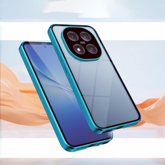 Etui do Xiaomi Redmi Note 15 5G / Poco M8 5G, Magnetic Dual Glass, niebieskie
