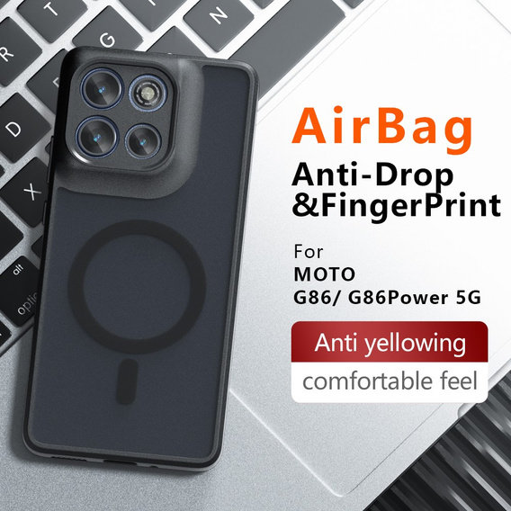 Etui do Motorola Moto G86 5G / G86 Power 5G, do MagSafe, ERBORD Matt Case, czarny
