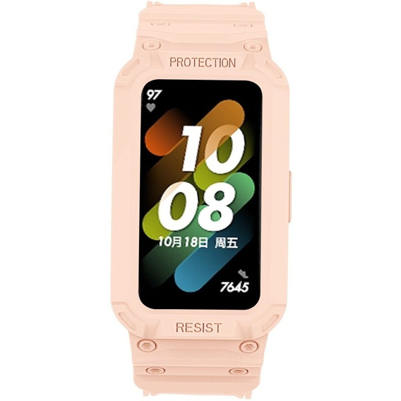 Pasek z Etui do Huawei Band 6 / Huawei Band 7, Różowy