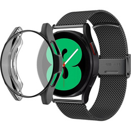 Bransoleta Milanese + Etui z osłoną na ekran do Samsung Galaxy Watch Active 2 40mm, Czarny