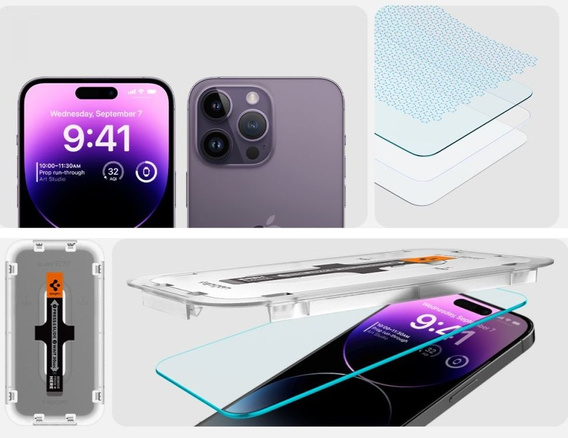 OUTLET SPIGEN Szkło Hartowane do iPhone 14 Pro, Glas.TR EZ Fit