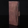 Etui z klapką do Samsung Galaxy S25 FE, Card Slot, brązowe