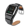 Pasek Skórzany do Apple Watch 1/2/3/4/5/6/7/8/9/10/11/SE Ultra 1/2/3 42/44/45/46/49mm, Czarny