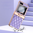 Etui do Samsung Galaxy Z Flip5 5G, Rhombus Grid, fioletowe