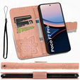 Etui z klapką do Xiaomi Poco F7 Pro, Butterfly, różowe rose gold