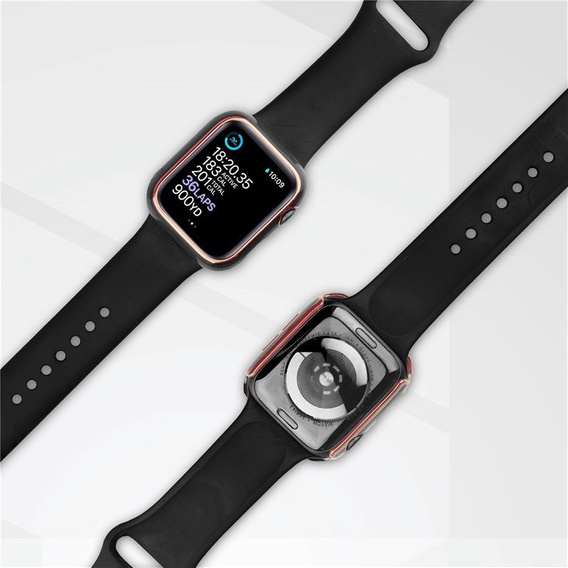 2w1 Etui + Szkło Hartowane do Apple Watch 7/8/9 45mm - Czarny / Złoty