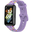 Pasek Silikonowy do Huawei Band 7, Fioletowy / Wielokolorowy