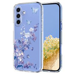 Etui do Samsung Galaxy S25 FE z motywem kwiatowym – fioletowe