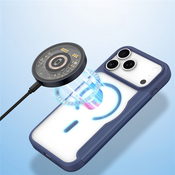 Etui z klapką Dux Ducis do iPhone 17 Pro Max, Skin X Pro, do MagSafe, granatowe