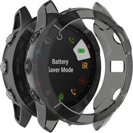 Etui silikonowe do Garmin Fenix 6X/6X Pro, Przezroczyste czarne