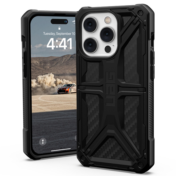 Etui Urban Armor Gear do iPhone 14 Pro, Monarch, Carbon czarne