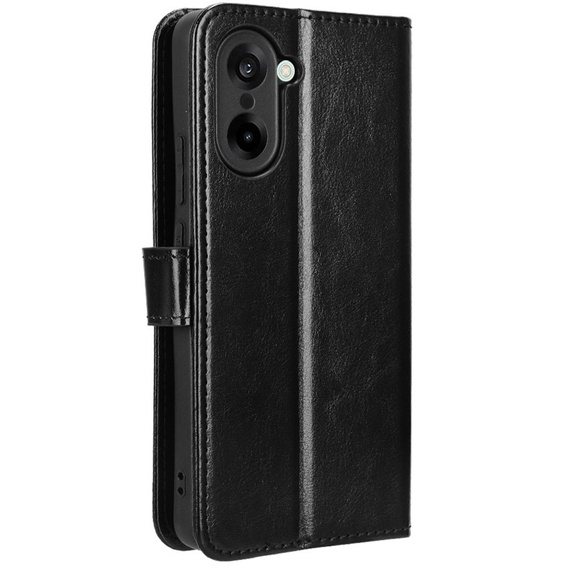 Etui z klapką do OnePlus Nord CE5, Crazy Horse Wallet, czarne
