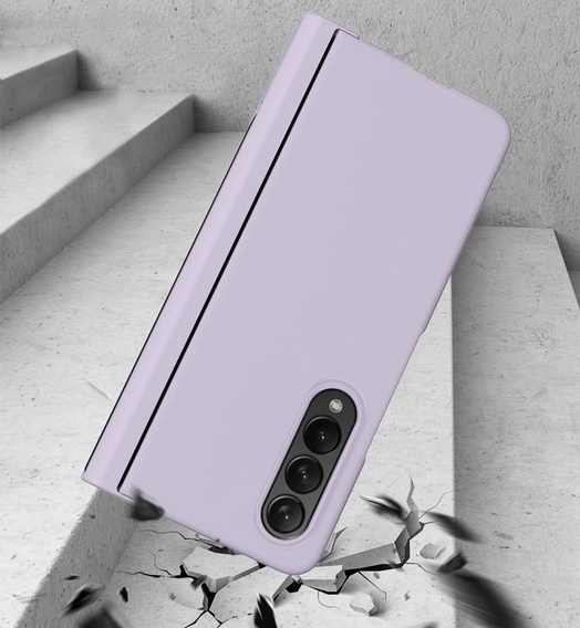 Etui ze szkłem do Samsung Galaxy Z Fold 4 5G, Rubberized Case,Purple