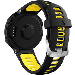 Pasek Silikonowy do Garmin Forerunner 220/230/235/620/630/735/735XT, Czarny/Żółty