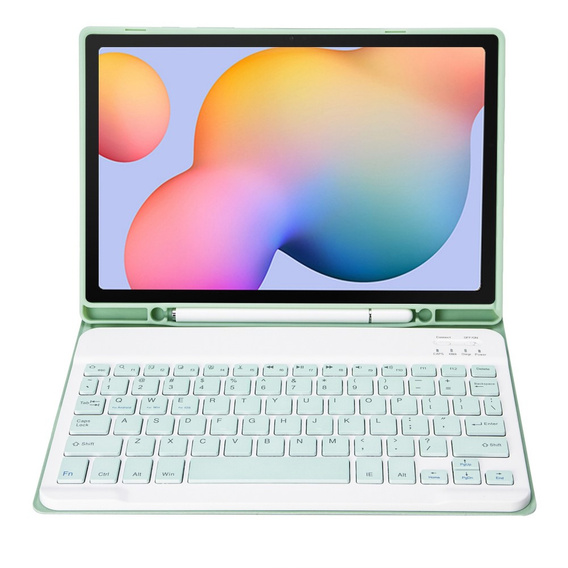 Etui z klawiaturą do Samsung Galaxy Tab S6 Lite 10.4" 2020/2022/2024, Pen Slot, zielone