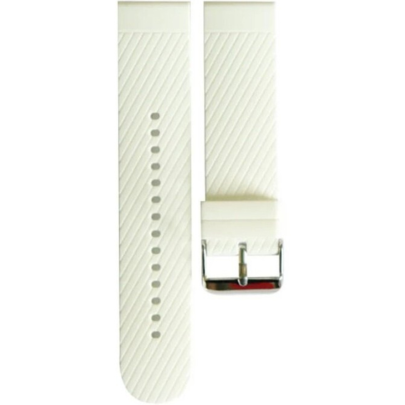 Pasek Silikonowy Uniwersalny 22mm, z poprzeczną linią, Biały