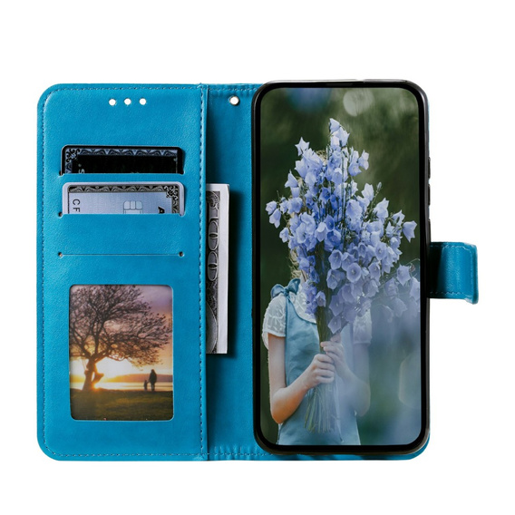Etui z klapką do Xiaomi Redmi Note 13 Pro 4G / Xiaomi Redmi Note 14S / Xiaomi Poco M6 Pro 4G, Mandala, niebieskie