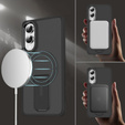Etui do Samsung Galaxy S25 Edge, Kickstand Matt Case, do MagSafe, czarne