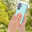 Etui skórzane do Samsung Galaxy A25 5G, Obudowa Lychee leather Case, niebieskie + Szkło 9H