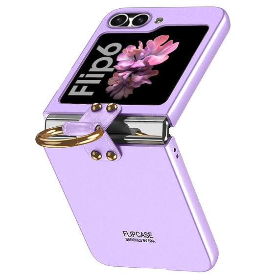 Etui GKK Ring Holder do Samsung Galaxy Z Flip7 FE / Z Flip6, fioletowe