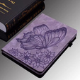 Etui do Samsung Galaxy Tab S10 Lite / S10 FE / S9 FE, Wallet Pen Slot, butterflies, Fioletowe