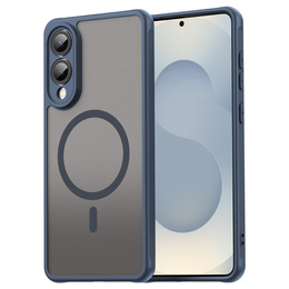 Etui do Samsung Galaxy S25 Edge, Kickstand Matt Case, do MagSafe, niebieskie + Szkło na ekran