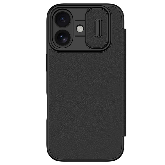 Etui z klapką NILLKIN do iPhone 17, CamShield Qin Pro, skórzane, czarne