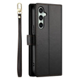 Etui z klapką do Samsung Galaxy S24 FE, Wallet Zipper Pocket, czarne