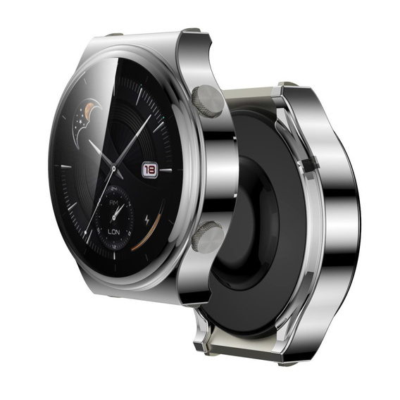2w1 Etui z osłoną na ekran do Huawei Watch GT 2 Pro, Srebrne