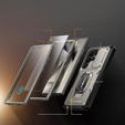 Etui do Samsung Galaxy S24 Ultra, Tongate MECH Series z podstawką, tytanowe / szare