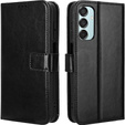 Etui z klapką do Samsung Galaxy M35, Crazy Horse Wallet, czarne