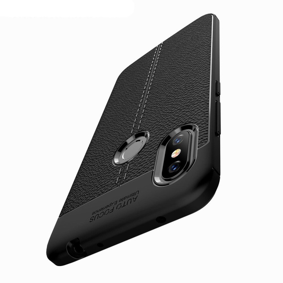 Czarne Etui Football Grain TPU Case Xiaomi Redmi Note 6 Pro