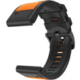 Pasek Silikonowy do Garmin Fenix 5/6/7 Forerunner 945/935, Pomarańczowy / Czarny