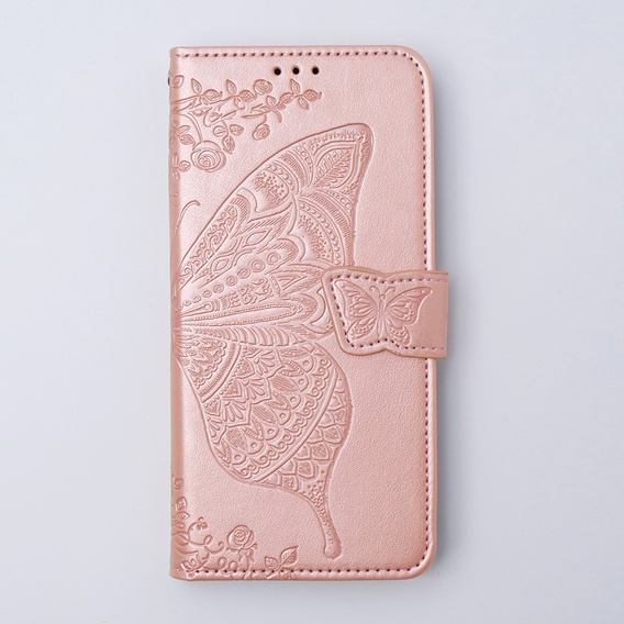 Etui z klapką do Xiaomi 13T / 13T Pro, Butterfly, różowe rose gold