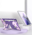 Etui do Samsung Galaxy Tab S7 FE, Suritch Full Body Flowers, fioletowe