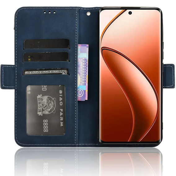 Etui z klapką do Realme 12 Pro 5G / 12 Pro+ 5G, Card Slot, granatowe