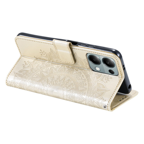 Etui z klapką do Xiaomi Redmi Note 13 Pro 4G / Xiaomi Redmi Note 14S / Xiaomi Poco M6 Pro 4G, Mandala, złote