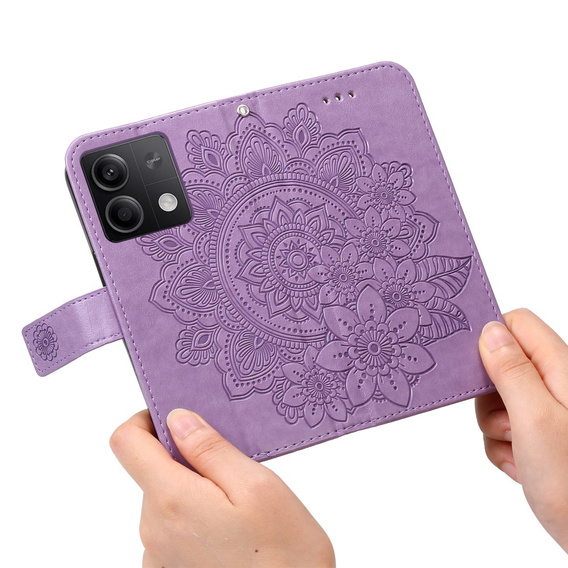 Etui z klapką do Xiaomi Redmi Note 13 5G, Mandala, fioletowe