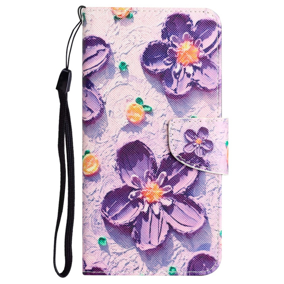 Etui z klapką do Xiaomi Redmi 13C / Poco C65, Wallet, Flowers fioletowe