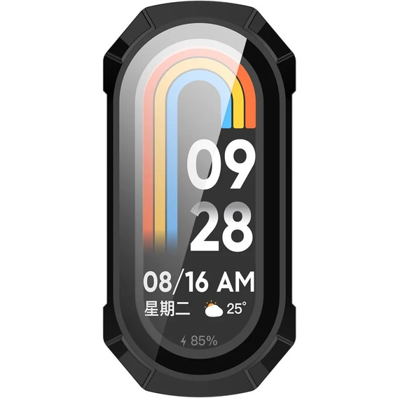 2w1 Etui + Szkło Hartowane do Xiaomi Smart Mi Band 8 / Xiaomi Smart Mi Band 9, Czarne