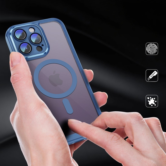 Etui do iPhone 14 Pro, ERBORD Impact Guard, do MagSafe, niebieskie