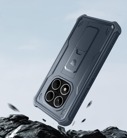 Dexnor wytrzymałe etui do Xiaomi Redmi Note 14 Pro 5G / POCO X7 5G z podstawką - niebieskie