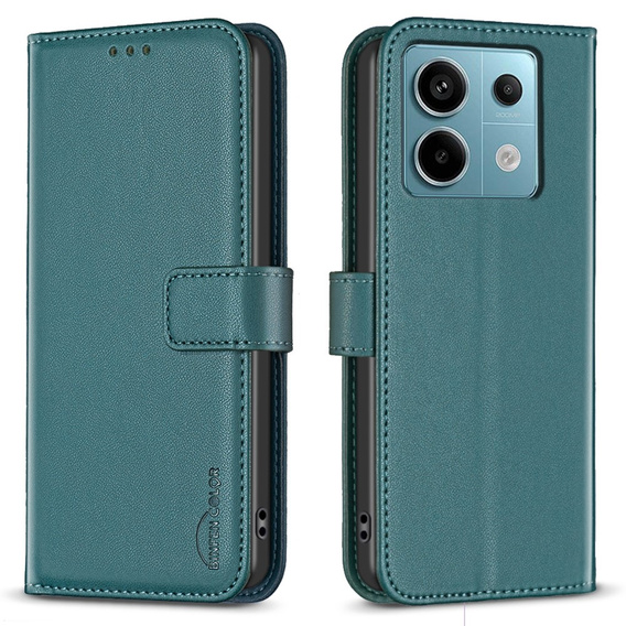 Etui z klapką do Xiaomi Redmi Note 13 Pro 4G / Xiaomi Redmi Note 14S / Xiaomi Poco M6 Pro 4G, BINFEN Wallet, zielone