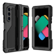 Etui pancerne do Samsung Galaxy Z Fold6 5G, aluminiowe, z podstawką i miejscem na rysik, czarne